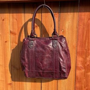 FRYE Burgundy Large MELISSA Leather Tote, Hobo, Shoulder Bag